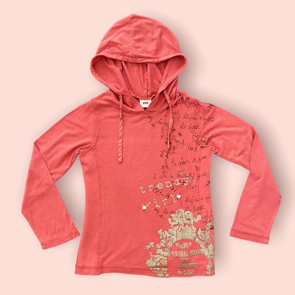 3 Pommes girls long sleeve hooded shirt